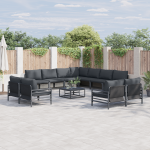 Sodo Sofų Rinkinys 12 pcs Antracito Plienas