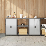 Virtuvės saugojimo rinkinys 3 pcs Sidabrinė 180 x 50 x 92 cm