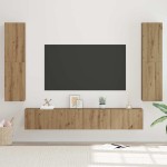 TV spintelių komplektas 7 pcs artisano ąžuolo 60 x 30 x 30 cm