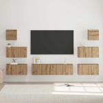 TV spintelių komplektas 8 pcs artisano ąžuolo 60 x 30 x 30 cm
