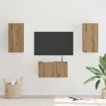 TV spintelių komplektas 3 pcs artisano ąžuolo 60 x 30 x 30 cm