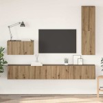 TV spintelės komplektas 4 pcs artisano ąžuolo Vidutinė