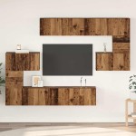 TV spintelių komplektas Kita 8 pcs Sena mediena 80 x 30 x 30 cm