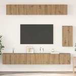 TV spintelių komplektas 6 pcs artisano ąžuolo Vidutinė