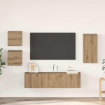 TV spintelių komplektas 5 pcs artisano ąžuolo 30.5 x 30 x 60 cm