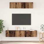 TV spintelės komplektas 4 pcs Sena mediena Vidutinė