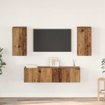 TV spintelių komplektas 4 pcs Sena mediena 60 x 30 x 30 cm