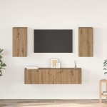 TV spintelių komplektas 4 pcs artisano ąžuolo 60 x 30 x 30 cm