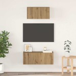 TV spintelės komplektas 2 pcs artisano ąžuolo 80 x 30 x 30 cm