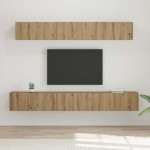 TV spintelės komplektas su lentyna 5 pcs artisano ąžuolo