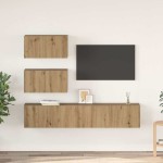 TV spintelių komplektas 4 pcs artisano ąžuolo 80 x 30 x 30 cm