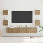 TV spintelių komplektas 7 pcs artisano ąžuolo 60 x 30 x 30 cm