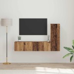 TV spintelių komplektas 3 pcs Sena mediena 150.5 x 30 x 90 cm