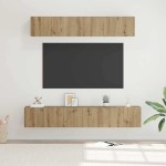 TV spintelės komplektas su lentyna 5 pcs artisano ąžuolo