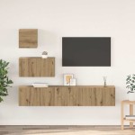 TV spintelių komplektas 4 pcs artisano ąžuolo 80 x 30 x 30 cm
