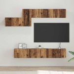 TV spintelių komplektas 7 pcs Sena mediena 60 x 30 x 30 cm