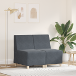 Sofa Kėdė 2 pcs Tamsiai pilka 55 x 74 x 82 cm Aksomas