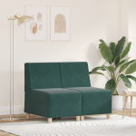 Sofa Kėdė 2 pcs Tamsiai žalia 55 x 74 x 82 cm Aksomas