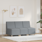 Sofa Kėdė 3 pcs Šviesiai pilka 55 x 74 x 82 cm audinys