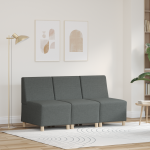Sofa Kėdė 3 pcs Tamsiai pilka 55 x 74 x 82 cm audinys