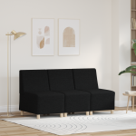 Sofa Kėdė 3 pcs Juoda 55 x 74 x 82 cm audinys