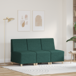 Sofa Kėdė 3 pcs Tamsiai žalia 55 x 74 x 82 cm audinys