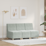 Sofa Kėdė 3 pcs Šviesiai pilka 55 x 74 x 82 cm Aksomas