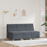 Sofa Kėdė 3 pcs Tamsiai pilka 55 x 74 x 82 cm Aksomas