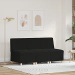 Sofa Kėdė 3 pcs Juoda 55 x 74 x 82 cm Kordūrinė medžiaga