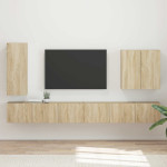 Tvirtinamas prie sienos 6 pcs Sonoma ąžuolas