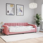 Sofa, rožinės spalvos, 90x200cm, aksomas