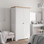 vidaXL Knygų spinta BODO, balta/ruda, 99x53,5x173 cm, pušies masyvas