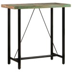 vidaXL Baro stalas, 110x55x107cm, perdirbtos medienos masyvas/geležis