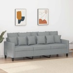 vidaXL Trivietė sofa, šviesiai pilkos spalvos, 180cm, audinys