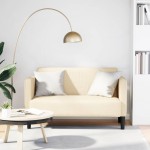 Loveseat sofa, kreminė, 109cm, velvetinis audinys