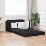 Sofa lova 2-in-1 Juoda 124x204x61 cm Aksomas