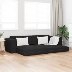 vidaXL Floor Sofa Bed 2-in-1 Juoda 245x150x60.5 cm Audinys