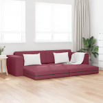 vidaXL Grindų Sofa-lova 2-in-1 Burgundinė 245x150x60.5 cm Audinys