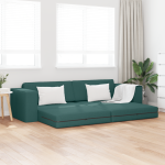 vidaXL Grindų sofa-lova 2-in-1 tamsiai žalia 245x150x60.5 cm audinys