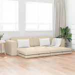 vidaXL Grindų Sofa Lovos 2-in-1 Kreminė 245x150x60.5 cm Audinys