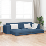 vidaXL Grindų Sofa Lovos 2 in 1 Mėlyna 245x150x60.5 cm Audinys