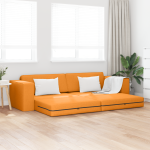 vidaXL Grindų Sofa Lova 2-in-1 Tamsiai Geltona 245x150x60.5 cm Audinys