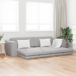 vidaXL Grindų sofa-lova 2-in-1 Debesų pilka 245x150x60.5 cm Audinys