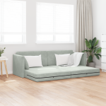 vidaXL Grindų sofa-lova 2-in-1 Šviesiai pilka 213x144x60 cm Poliesteris