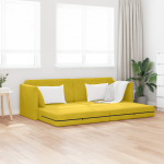 vidaXL grindų sofa lova 2-in-1 Geltona 213x144x60 cm Audinys