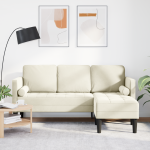vidaXL Kampinis Sofas Kremo 173x131x67 cm Aksomas