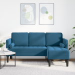 vidaXL L-formos Sofa Mėlyna 173x131x67 cm Aksomas