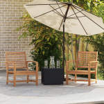 Sodo kėdės 2 pcs Ruda 60 x 65 x 76.5 cm Kieta tikmedžio mediena