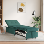 vidaXL 3-in-1 Sofa Bed - Ištraukiamas dizainas tamsiai žalias audinys