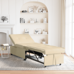 vidaXL 3-in-1 sofa-lova Su ištraukiamu dizainu Kreminės spalvos medžiaga